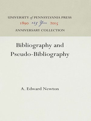 cover image of Bibliography and Pseudo-Bibliography